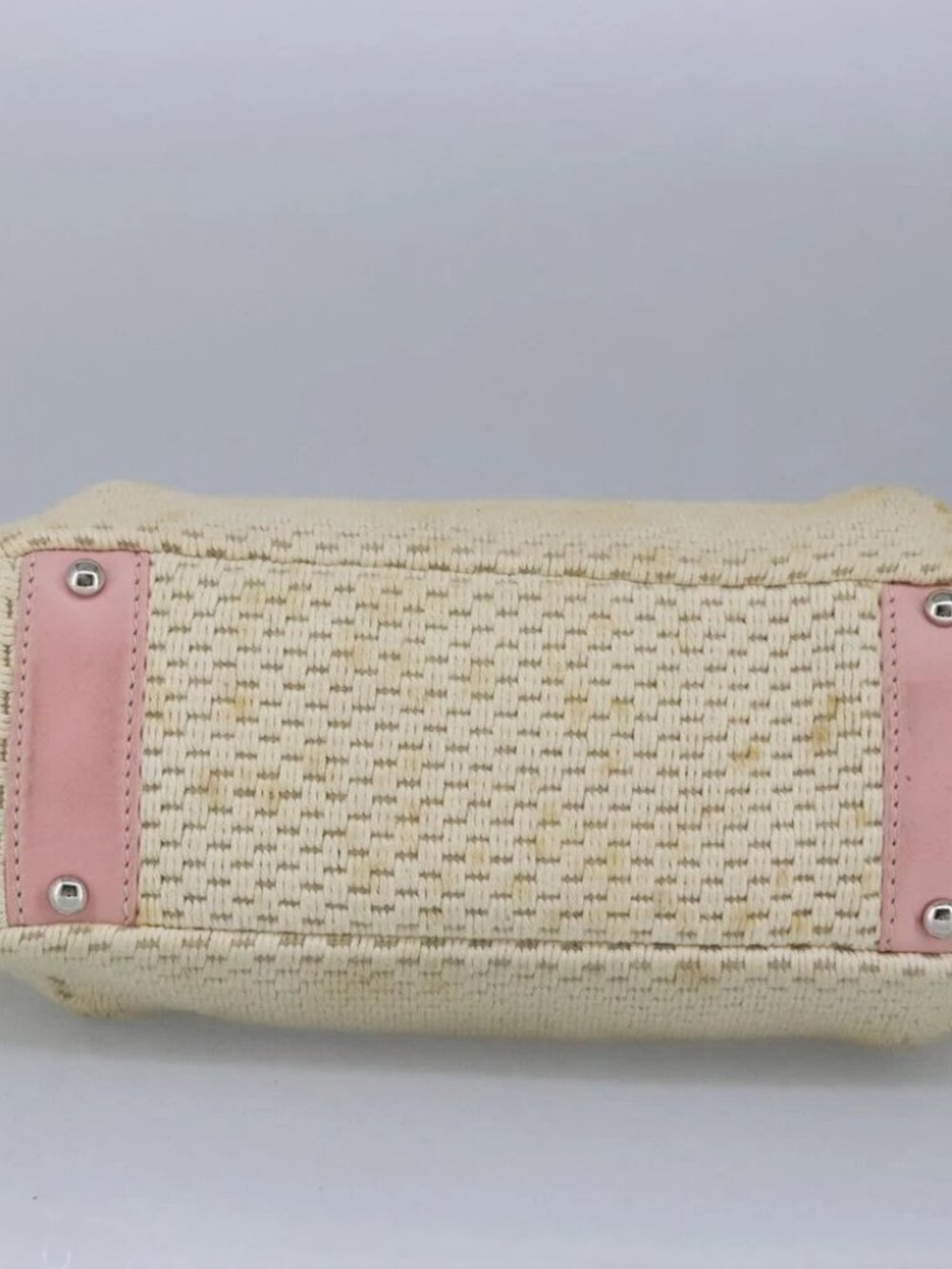 CHANEL Hand Bag Canvas Leather Pink Silver CC Auth - Picture 4 of 16